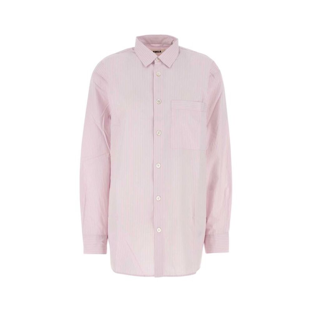 Tekla Women Embroidered Poplin Oversize Pyjama Shirt